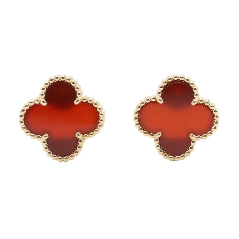 Van Cleef & Arpels Vintage Alhambra Carnelian Earrings, 18K (Yellow Gold), Ca...